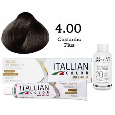 Imagem de Coloração 4.00 Castanho Plus + Oxi 20 Vol  Itallian Color - Itallian H