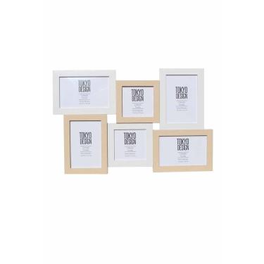 Imagem de Painel Porta Retrato 6 Fotos em Madeira 10cmx15cm 10cmx10cm