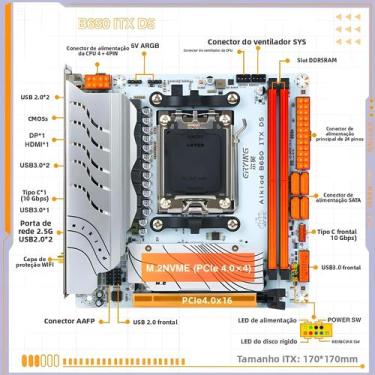 Imagem de Placa-Mãe ERYING AM5 ITX B650i Compatível Com a Série AMD Ryzen 7000, 