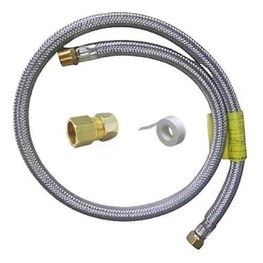 Imagem de Kit Instalação Gás Encanado Mangueira 1,2m+adaptador Glp Gn - Congratu