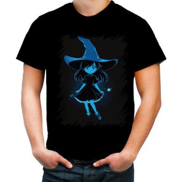Imagem de Camiseta Colorida Bruxa Halloween Azul Festa 6 - Kasubeck Store, P