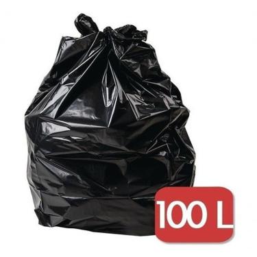 Imagem de Saco para Lixo 100 Litros Reforçado para Descarte Doméstico e Comercial com 25 Unidades...