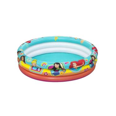 Imagem de Piscina Inflável Infantil das Princesas de 200 Litros com Estrutura em PVC e Kit de Rep...