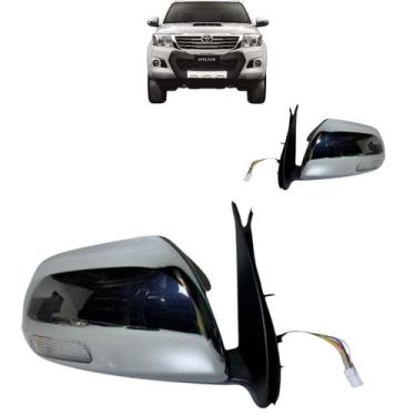 Imagem de Retrovisor Com Seta Cromado Hilux Srv 2012 a 2015 Direito - BIBAS, Hil