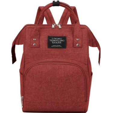 Imagem de Mochila Maternidade Bolsa Mamãe Bebê Multifunção - Yepp, Vermelho