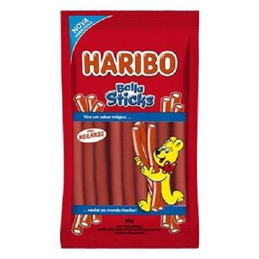 Imagem de Bala de Gelatina Sticks de Morango Haribo - 70g