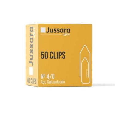 Imagem de Clips para Papel Galvanizado 4/0 Jussara  Caixa com 50 Unidades