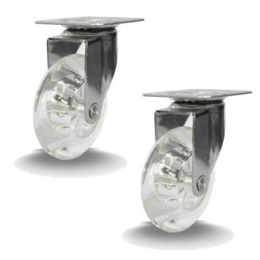 Imagem de Rodízio giratório 3" poliuretano cristal com 2 peças - GLP310GELFP - C
