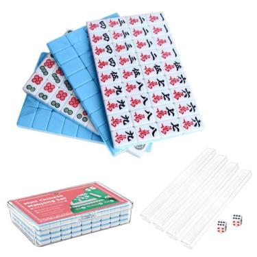 Imagem de Conjunto Mini de Mahjong Chinês HAEZU 144 Peças Portátil para Viagem