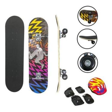 Imagem de Skate Infantil 42 Shape Diversos C/ Kit Proteção Importway