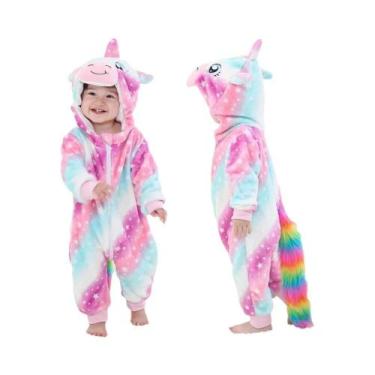 Imagem de Macacão Unissex De Bebê Com Capuz De Flanela, Fantasia De Animal Para 