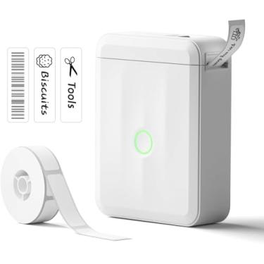 Imagem de NIIMBOT Máquina de etiquetar, versão atualizada D110, impressora de adesivos, com 1 rolo de papel branco para iniciantes, impressora térmica de etiquetas para escola, escritório, casa, organização