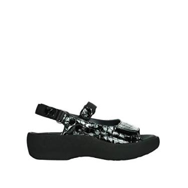 Imagem de Wolky Sandálias de Salto Femininas, Croco antracite, 10.5-11