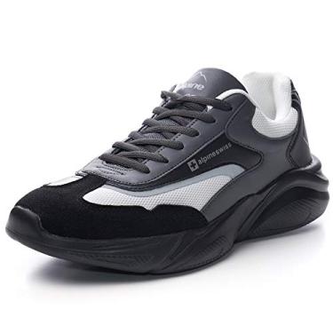 Imagem de Alpine Swiss Stuart Mens Chunky Fashion Sneakers, Black Gray, 12