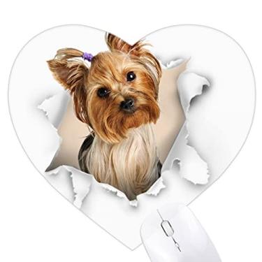 Imagem de Mouse pad Animal Paper Break Shocks Chihuahua Heart Tapete de borracha para escritório
