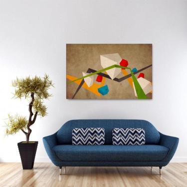 Imagem de Quadro Abstrato decorativo Escritório  C Sala Tela em Tecido