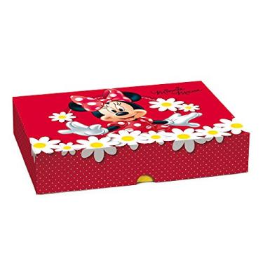 Imagem de Caixa Para Presente Tampa e Fundo Cromus Embalagens na Estampa Minnie Spring Produzido em Peça Única 30x24x6 cm com 10 Unidades