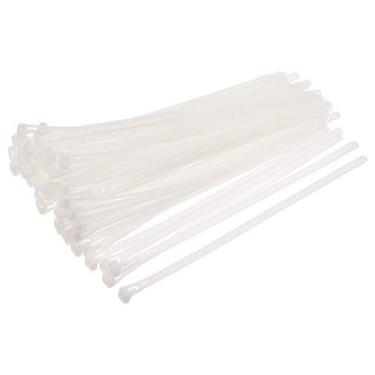 Imagem de 40 peças de abraçadeiras reutilizáveis com zíper de nylon ajustável de 40,6 cm x 0,8 cm da Uxcell branco