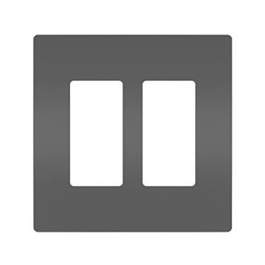 Imagem de Placas de parede radiantes sem parafusos Legrand para tomadas basculantes decoradoras, 2 entradas, preta, RWP262BKCC6