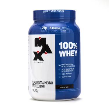 Imagem de Whey Protein Max Titanium 100% Whey Chocolate Pote 900g 900g
