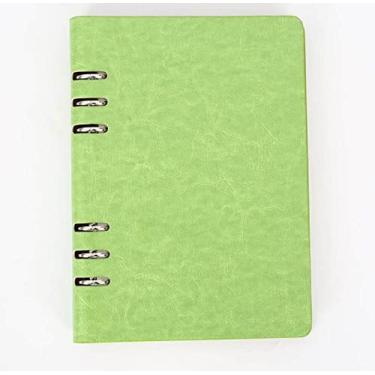 Imagem de A5 Caderno Clássico Recarregável Bolso Solto Couro 6 Furos Caderno Diário Capa Dura Diário Caderno de Negócios, Verde, 1 Peça