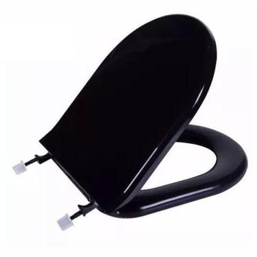 Imagem de Assento Sanitário Almofadado Oval Astra  Preto 95023