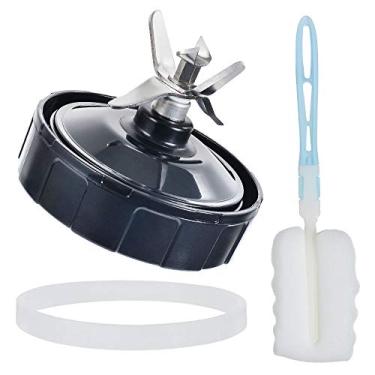 Imagem de Lâmina extrator de liquidificador para liquidificador Ninja, lâmina extrator de 7 quilhas com junta de borracha e escova de limpeza, compatível com liquidificador Nutri Ninja Auto iQ BL482 BL642 NN102 BL682 BL2013 (3 peças)