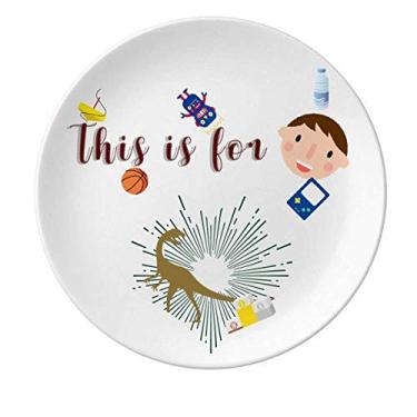 Imagem de Prato de porcelana Look Animals Alert Catch Prato redondo para jantar masculino