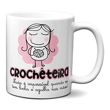 Imagem de Caneca Crochêteira Nada É Impossivel Com Linha E Agulha (Branca)