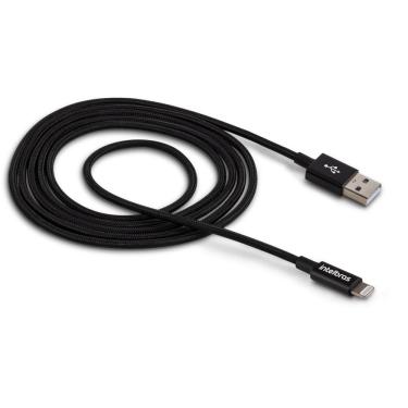 Imagem de Cabo Usb Lightning 1,5M Nylon Preto Eual 15Np Intelbras