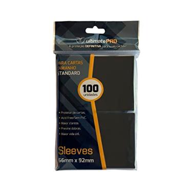Imagem de 100 Sleeves Padrão 66mm x 92mm Para Card Game Ultimate Pro (Preto)