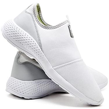 Imagem de Tênis Sapatilha Caminhada Leve Macio Confortável Fitness Academia + Pulseira Inteligente M3 - Branco - 35