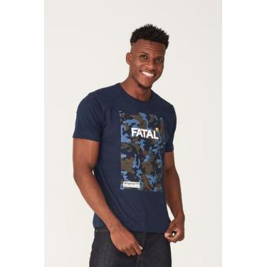 Imagem de Camiseta Fatal Estampada Logo Box Azul Marinho