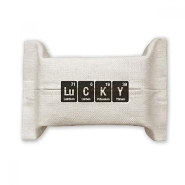 Imagem de Lucky Chemical Element Science Suporte de capa de papel para lenços faciais, saco de linho de algodão