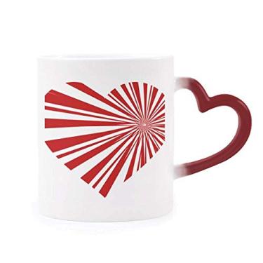 Imagem de Caneca vermelha do dia dos namorados coração flor sensível ao calor copo grés muda de cor vermelha