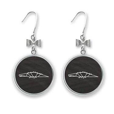 Imagem de Brincos geométricos de crocodilo de origami abstrato com gancho perfurado