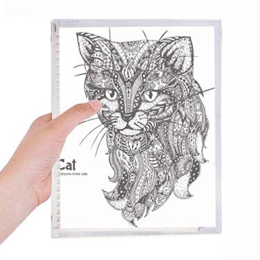 Imagem de Caderno para bebê com tinta humana de gato silencioso com folhas soltas e diário recarregável