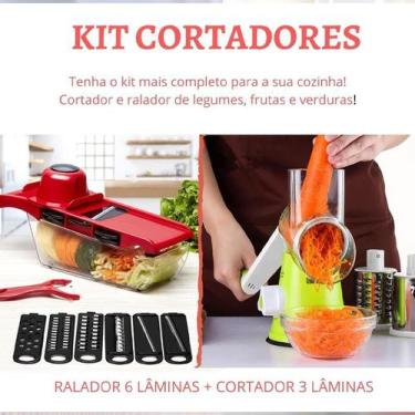 Imagem de Kit Cortador Legumes Fatiador Picador Batata Ralador 3 Lâminas - Pense