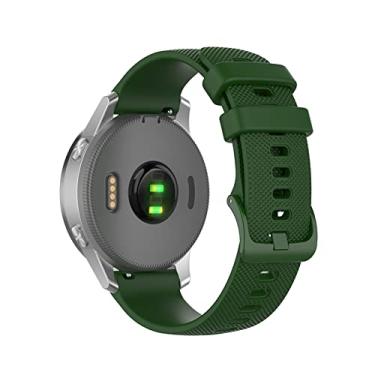 Imagem de DFAMIN Pulseira de relógio para Garmin Venu Vivoactive 3 Strap 18 20 22mm Pulseira de relógio de silicone Vivoactive4 4S Forerunner245 (Cor: Verde Exército, Tamanho: 18mm Vivoactive 4S)