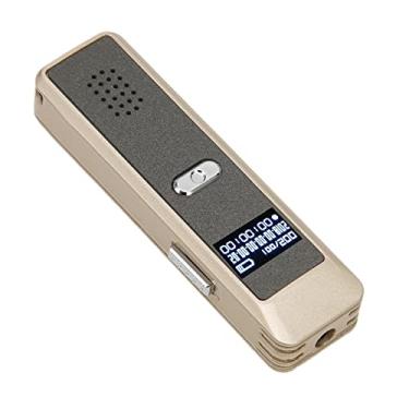 Imagem de Mini gravador de voz, carimbo de data/hora, multifuncional, de longa duração, voz clara, MP3 Player ativado por voz, redução de ruído HD para educação em reuniões (concha dourada de 8 GB)