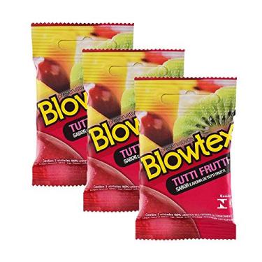 Imagem de Kit 3 Pacotes Preservativo Blowtex Tutti-frutti C/ 3 Unidades Cada