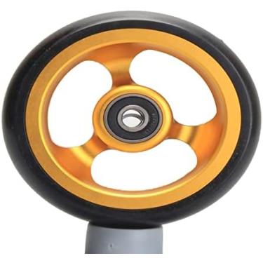 Imagem de 1 Roda Dianteira De Cadeira De Rodas De 4 Polegadas, Rodízio De Cadeira De Rodas, Aro De Alumínio, Substituição De Rodas Dianteiras De Cadeira De Rodas, Pneu Sólido Para Cadeira De Rodas,Amarelo,1