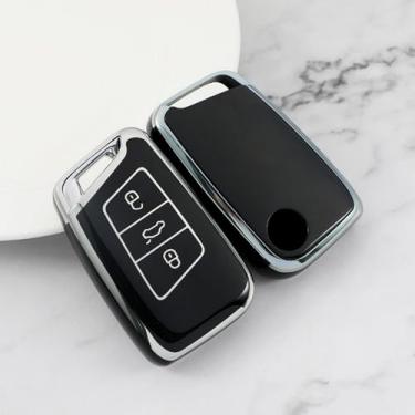 Imagem de LAVIYE TPU Car Remote Key Fob Cover Case Protector, para Volkswagen VW Magotan Passat B8 para Skoda Superb A7 Acessórios Chaveiro