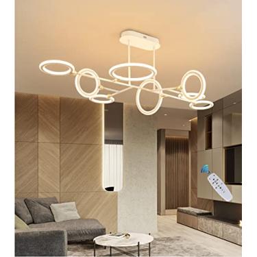 Imagem de Luzes pendentes para sala de estar, luminária pendente criativa de LED para sala de jantar, lustre simples e moderno para quarto, luminária de bar com controle remoto, iluminação de teto reg