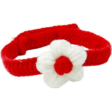 Imagem de Coleiras Para Gatos Tricotadas À Mão Com Padrão De Flores Coleiras Para Gatos Ajustáveis ​​coleiras Personalizadas Para Gatos Suprimentos Para Gatos,UMA,XS 20-30CM