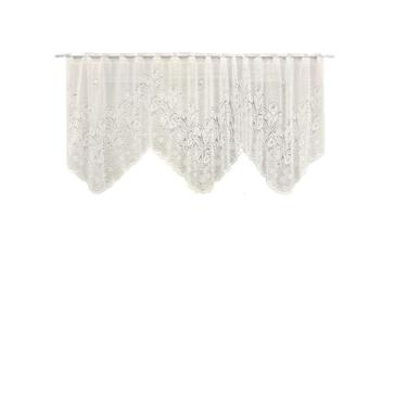 Imagem de Cortina Bando Renda Cascata Cozinha Tulipa Bege 2,65X1,00