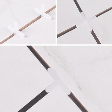 Imagem de TenKe Kit de sistema de nivelamento de azulejos 1/40.6 cm, pacote com 500, espaçador de azulejo para instalação de pedra cerâmica (espaçador de 500 peças)