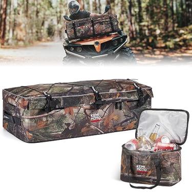 Imagem de KEMIMOTO Bolsa de equipamento ATV para rack frontal e traseiro, bolsas de armazenamento para quadriciclos resistentes à água, placa divisória ajustável, cooler adicional, bolsa compatível com Polaris