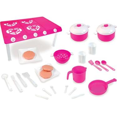 Imagem de GGB Plast Brinquedo Panelinhas Gigi Gourmet 24 Peças Rosa