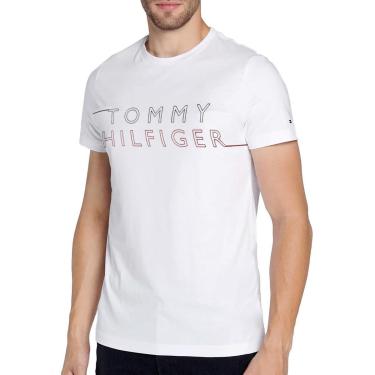 Imagem de Camiseta Tommy Hilfiger Masculina Large Corp Logo Tee Branca-Masculino
